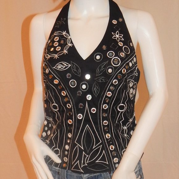 Little Rubin   DESIGNER JEWEL STUDDED VEST TOP - Picture 1 of 12